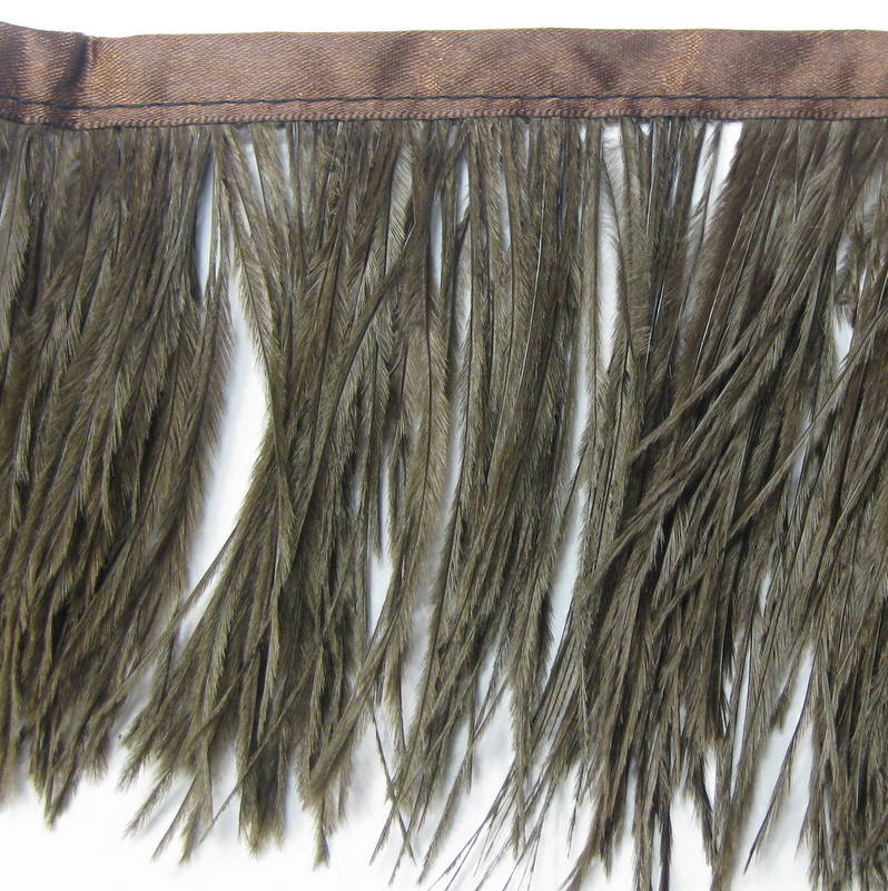 OSTRICH FRINGE BROWN